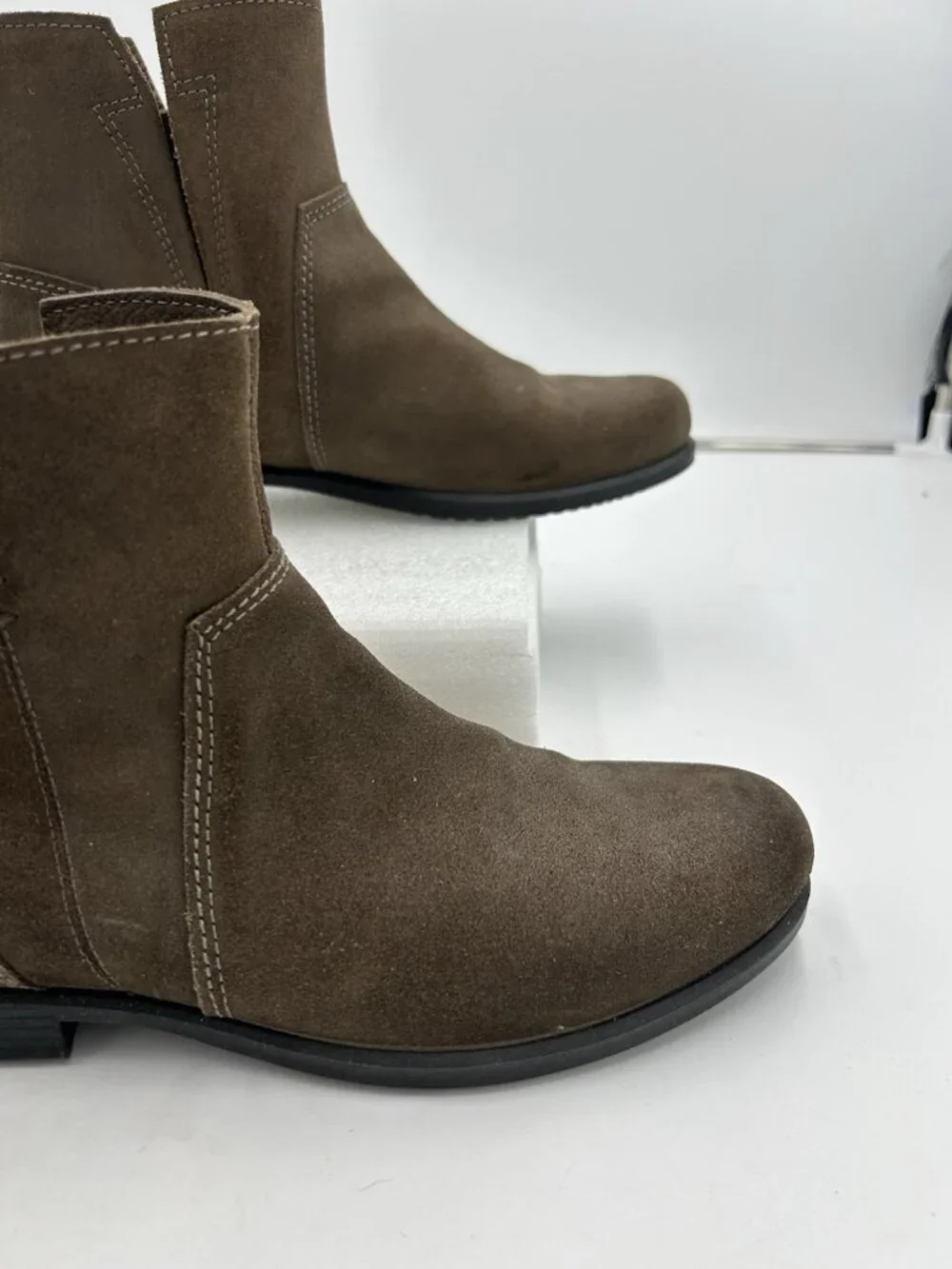 ECCO Touch 15 Brown Suede Chelsea Ankle Boots Comfort Pull On EU 40 US 9-9.5 NEW